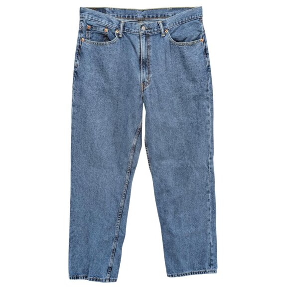 Levis 550 Straight Leg Jeans Mens Blue Medium Wash Cotton Denim Size 38x32 - Picture 1 of 11